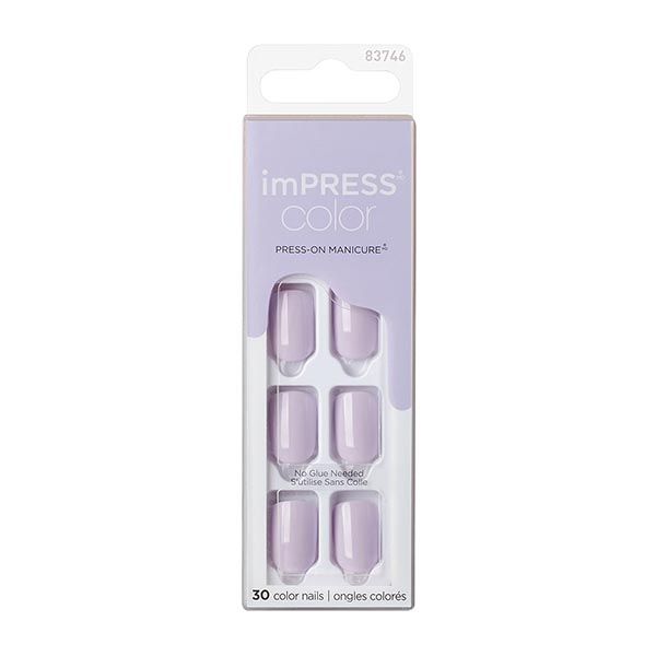 Лак твердый однотонный Нежно-лиловый длина короткая Impress Manicure Color Kiss фото №2
