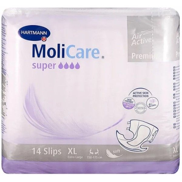 Подгузники для взрослых и подростков Super Soft Premium MoliCare/Моликар 14шт р.XL