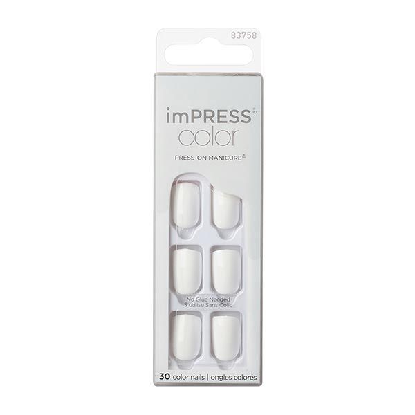 Лак твердый однотонный белый пион длина короткая Impress Manicure Color Kiss фото №2