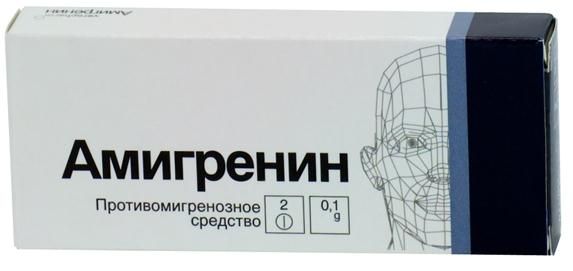Амигренин таблетки п/о плен. 100мг 2шт