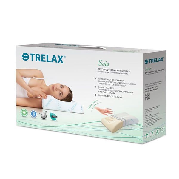 Подушка ортопедическая с эффектом памяти под голову Trelax/Трелакс Sola П30 р.M