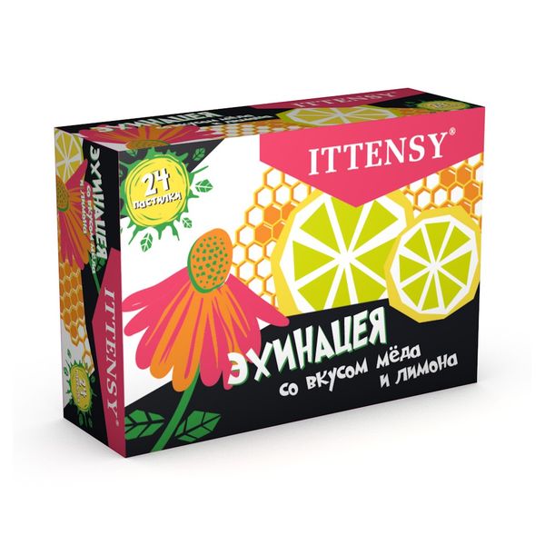 Эхинацея вкус меда и лимона Ittensy/Иттенси пастилки для рассасывания 2,5г 24шт фото №2