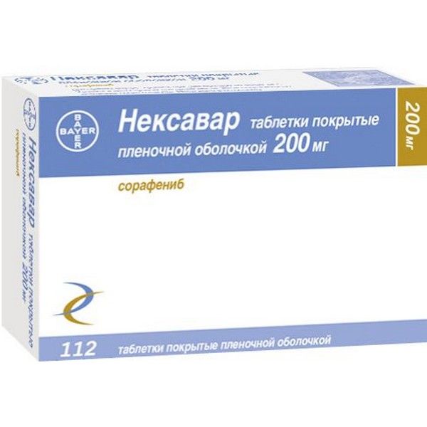 Нексавар таблетки п/о плен. 200мг 112шт 