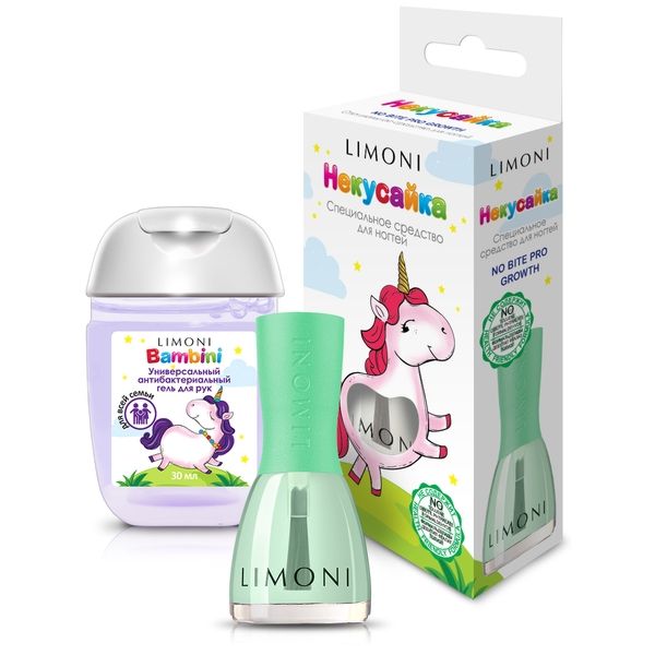 Набор 12 bambini Некусайка+Санитайзер единорог с ромашкой Limoni