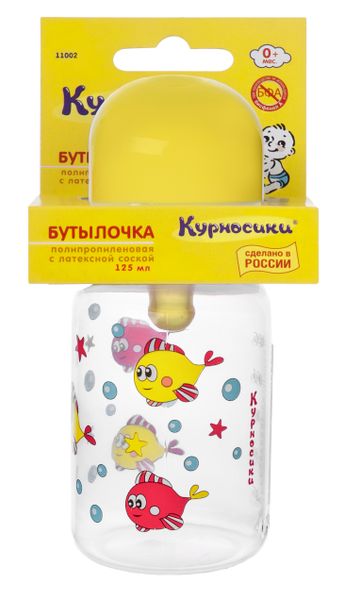 Бутылочка с латексной соской Курносики 125мл (11002)