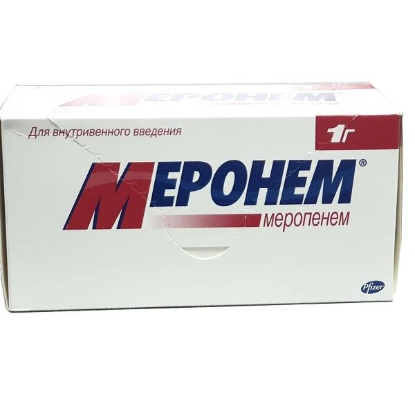 Меронем порошок для приг. раствора для в/в введ. 1000мг 10шт