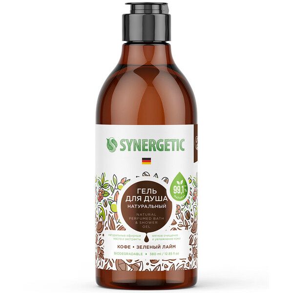 Гель для душа кофе и зеленый лайм Synergetic 380мл
