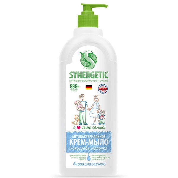 Мыло жидкое кокосовое молочко Synergetic 1л фото №3