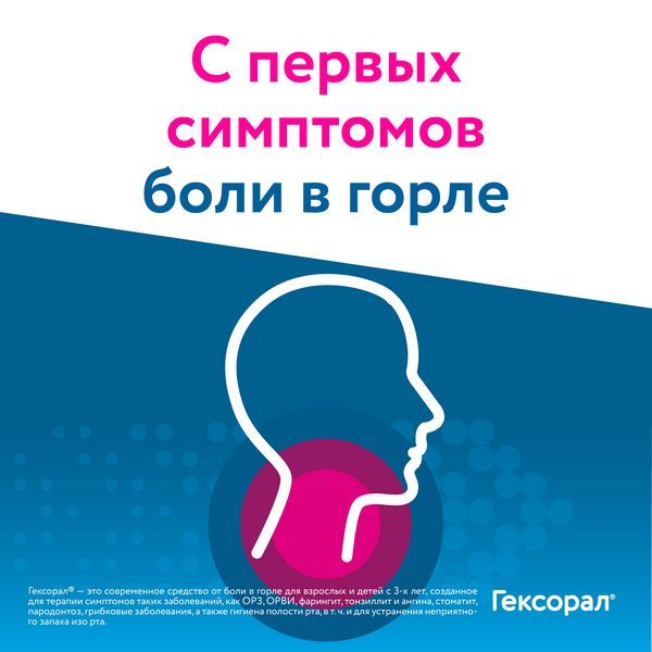 Гексорал с 4 насадками аэрозоль от боли в горле для местного применения 0,2% 40мл фото №2