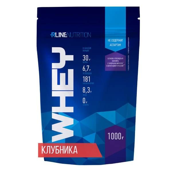 Сывороточный протеин клубника Whey R-Line 1кг фото №2