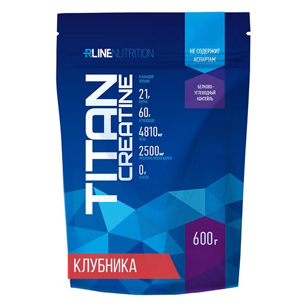 Гейнер клубника Titan creatine R-Line 600г