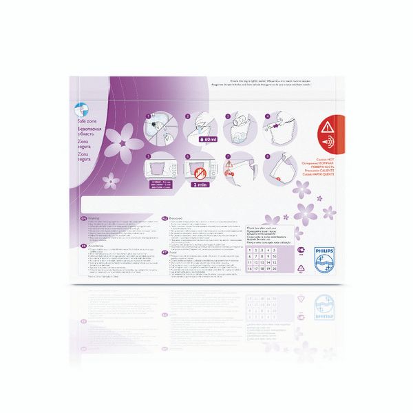 Пакеты для стерилизации в микроволновой печи Philips Avent 5шт (SCF297/05) фото №3