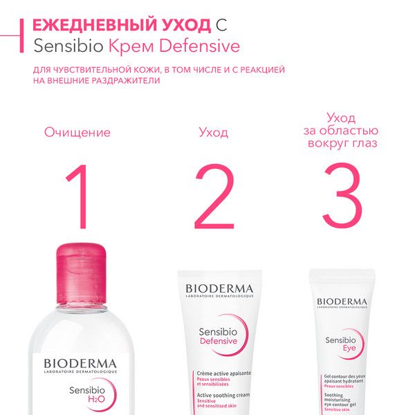 Крем для чувствительной кожи лица увлажняющий легкий Defensive Sensibio Bioderma/Биодерма 40мл фото №2