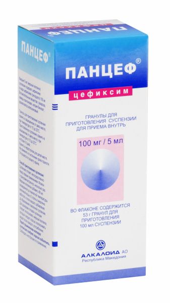 Панцеф гранулы для приг сусп. для внутр. прим. 100мг/5мл 53г 100мл