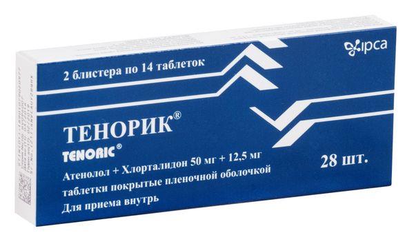 Тенорик таблетки п/о плен. 50мг+12,5мг 28шт