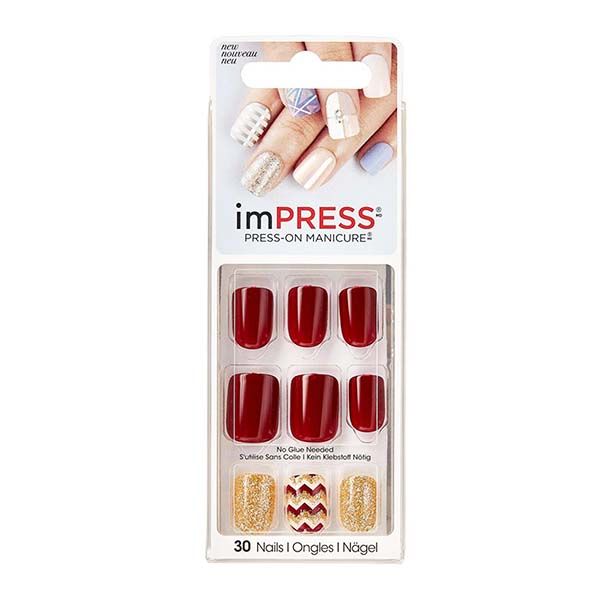 Лак твердый для маникюра короткая длина Согретые сердца imPRESS Manicure Accent Symphony Kiss 30шт