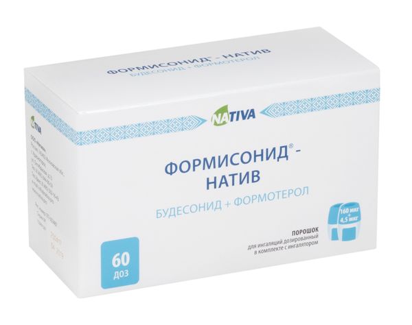 Формисонид-Натив с устройством для ингаляций порошок для ингаляций дозированный 160/4,5мкг/доза 60доз