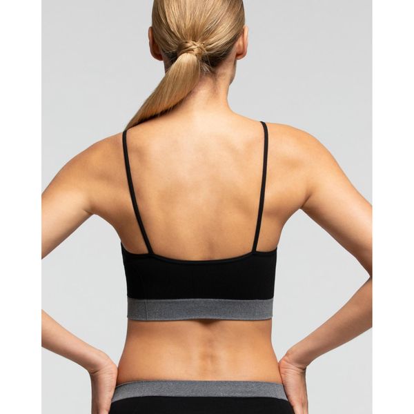 Бюстгальтер на тонких бретельках черный Q-Nova Nylon 6.6 Eco Friendly Pompea р.L/XL фото №2