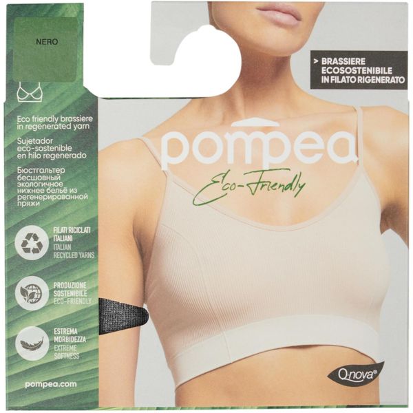 Бюстгальтер на тонких бретельках черный Q-Nova Nylon 6.6 Eco Friendly Pompea р.L/XL фото №5