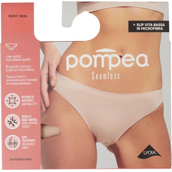 Трусики-слип бесшовные с заниженой линией талии телесный Pompea р.L/XL фото №5