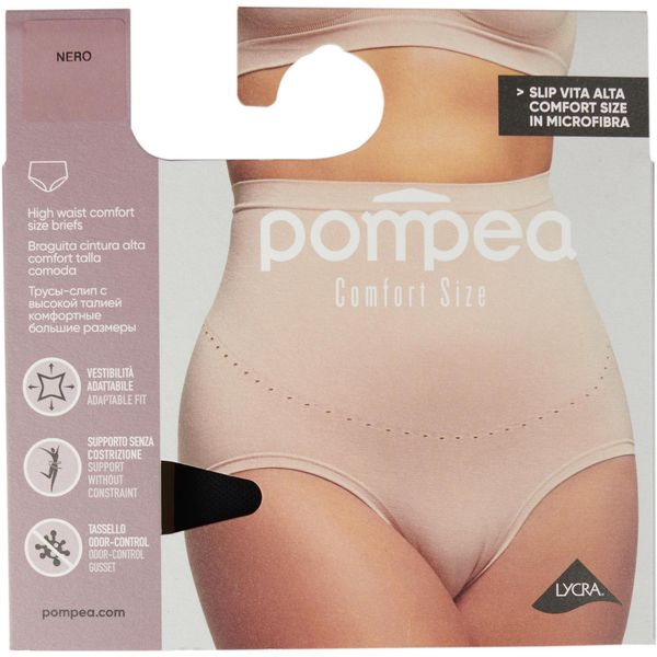 Трусы-слип с высокой талией из микрофибры для больших размеров черные Comfort Pompea р.XXXL фото №9