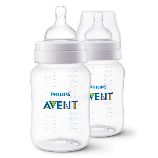 Бутылочка с силиконовой соской из полипропилена Anti-colic Philips Avent 260мл 2шт (SCF813/27)