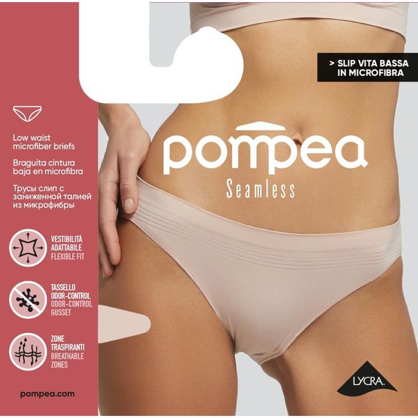 Трусики-слип бесшовные с заниженой линией талии телесный Pompea р.L/XL