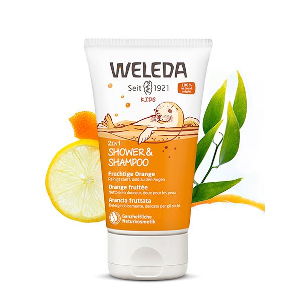 Шампунь-гель для волос и тела апельсин детский Weleda/Веледа туба 150мл фото №3
