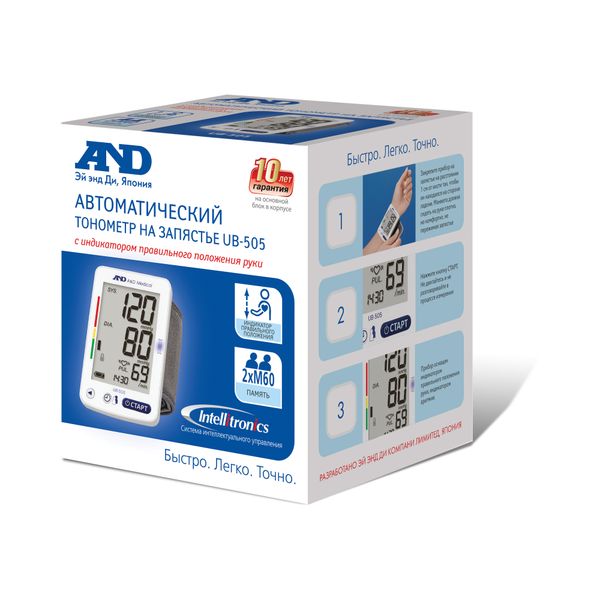 Тонометр автоматический на запястье UB-505 A&D/Эй энд Ди фото №2