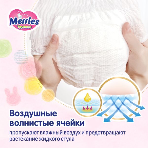 Подгузники-трусики для детей Merries/Меррис 6-10/6-11кг 58шт р.M фото №18