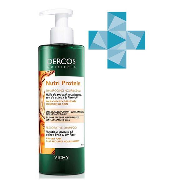Шампунь для секущихся и поврежденных волос восстанавливающий Dercos Nutrients Nutri Protein Vichy/Виши 250мл