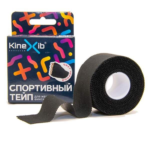 Бинт адгезивный стягиваяющий нестерильный черный Sport Tape Kinexib 9,1м x 3,8см фото №3