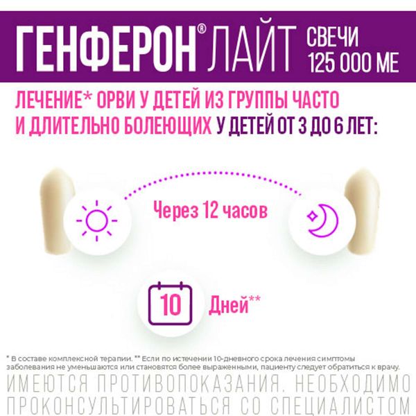 Генферон Лайт суппозитории вагинальные и ректальные 125000МЕ+5мг 10шт фото №6