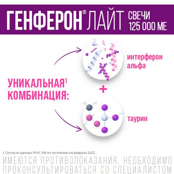 Генферон Лайт суппозитории вагинальные и ректальные 125000МЕ+5мг 10шт фото №3