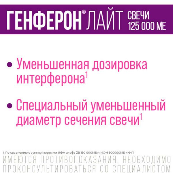 Генферон Лайт суппозитории вагинальные и ректальные 125000МЕ+5мг 10шт фото №4