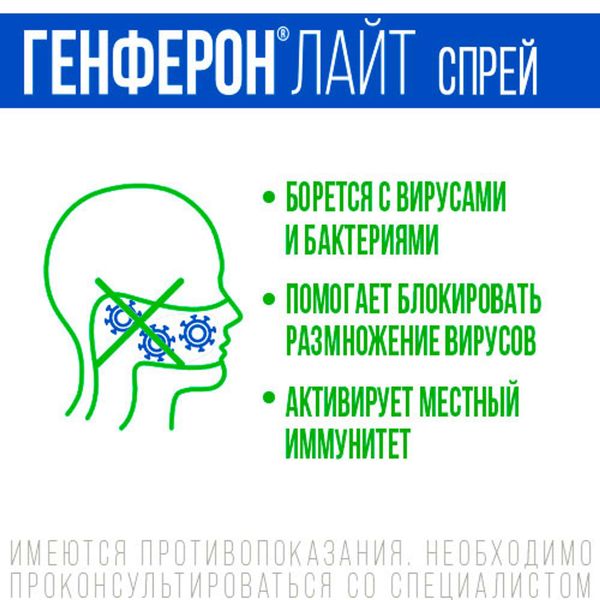 Генферон Лайт спрей назальный дозированный 50000МЕ+1мг/доза 100доз фото №5