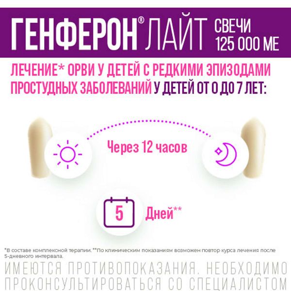 Генферон Лайт суппозитории вагинальные и ректальные 125000МЕ+5мг 10шт фото №5
