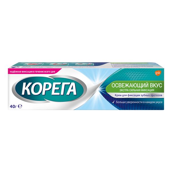 Крем для фиксации зубных протезов до 12 часов мятный освежающий вкус Corega/Корега 40г фото №3