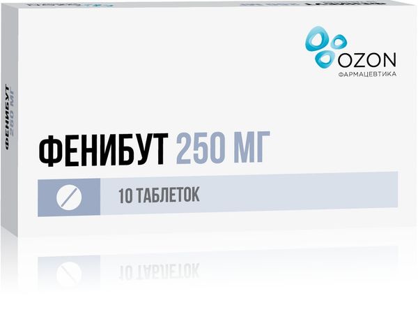 Фенибут таблетки 250мг 10шт