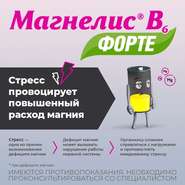 Магнелис В6 Форте таблетки п/о плен. 100мг+10мг 30шт фото №5