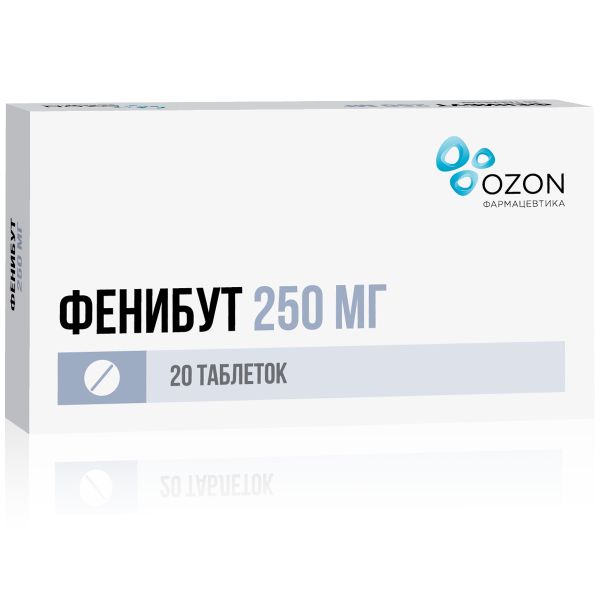 Фенибут таблетки 250мг 20шт