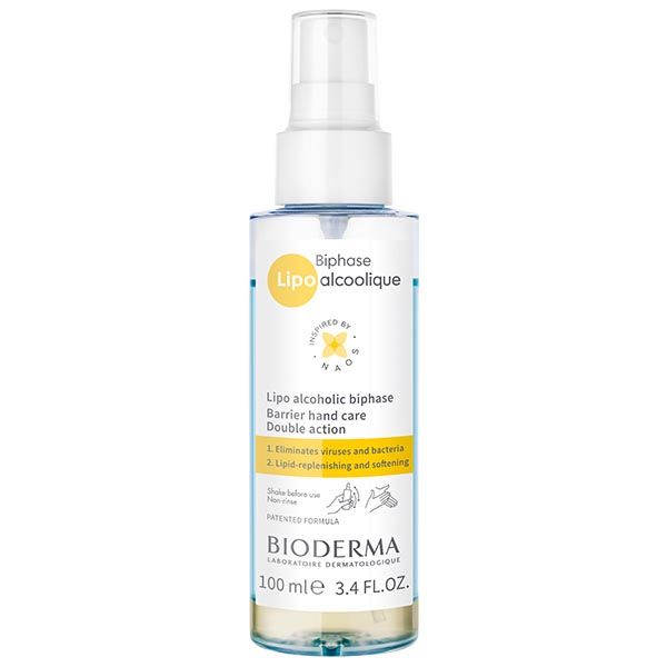 Спрей для кожи рук спиртовой обеззараживание и увлажнение Bioderma/Биодерма Липо 100мл