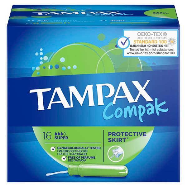Тампоны с аппликатором TAMPAX (Тампакс) Compak Super, 16 шт. фото №3