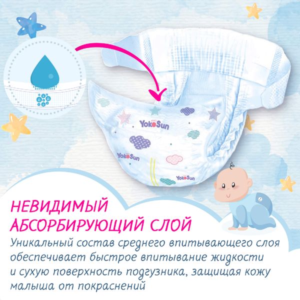 Подгузники Megabox YokoSun 5-10кг 124шт р.M фото №7