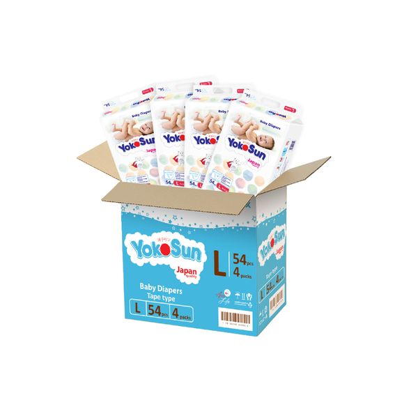 Подгузники детские YokoSun 9-13кг 54шт 4уп. р.L