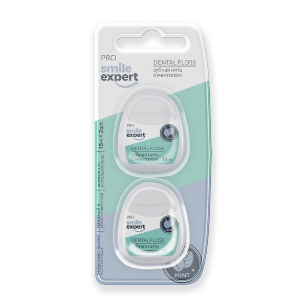 Нить зубная с ментолом Pro Smile Expert/Смайл Эксперт 15м 2шт