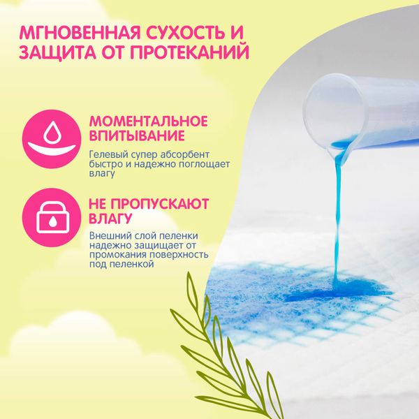 Пеленки детские одноразовые Joonies/Джунис 60х60см 10шт фото №6