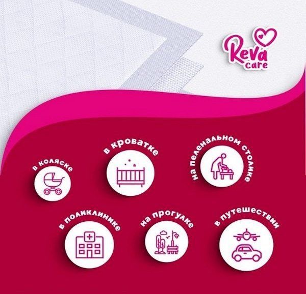 Пеленки впитывающие одноразовые Reva Care 40х60см 10шт фото №3