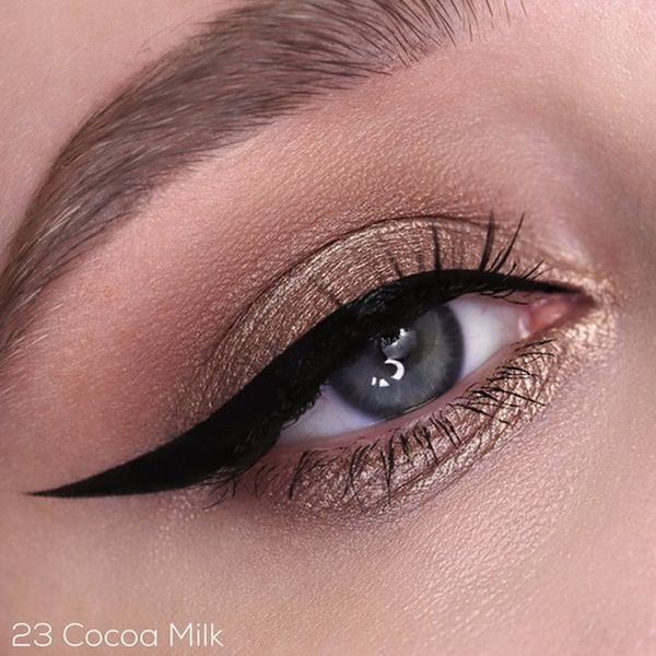 Тени для век жидкие сатиновые Pro satin Relouis 4,7г тон 23 Cocoa milk фото №2