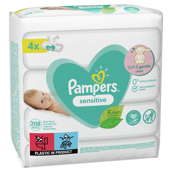 Салфетки влажные детские Sensitive Pampers/Памперс 208 шт. фото №7